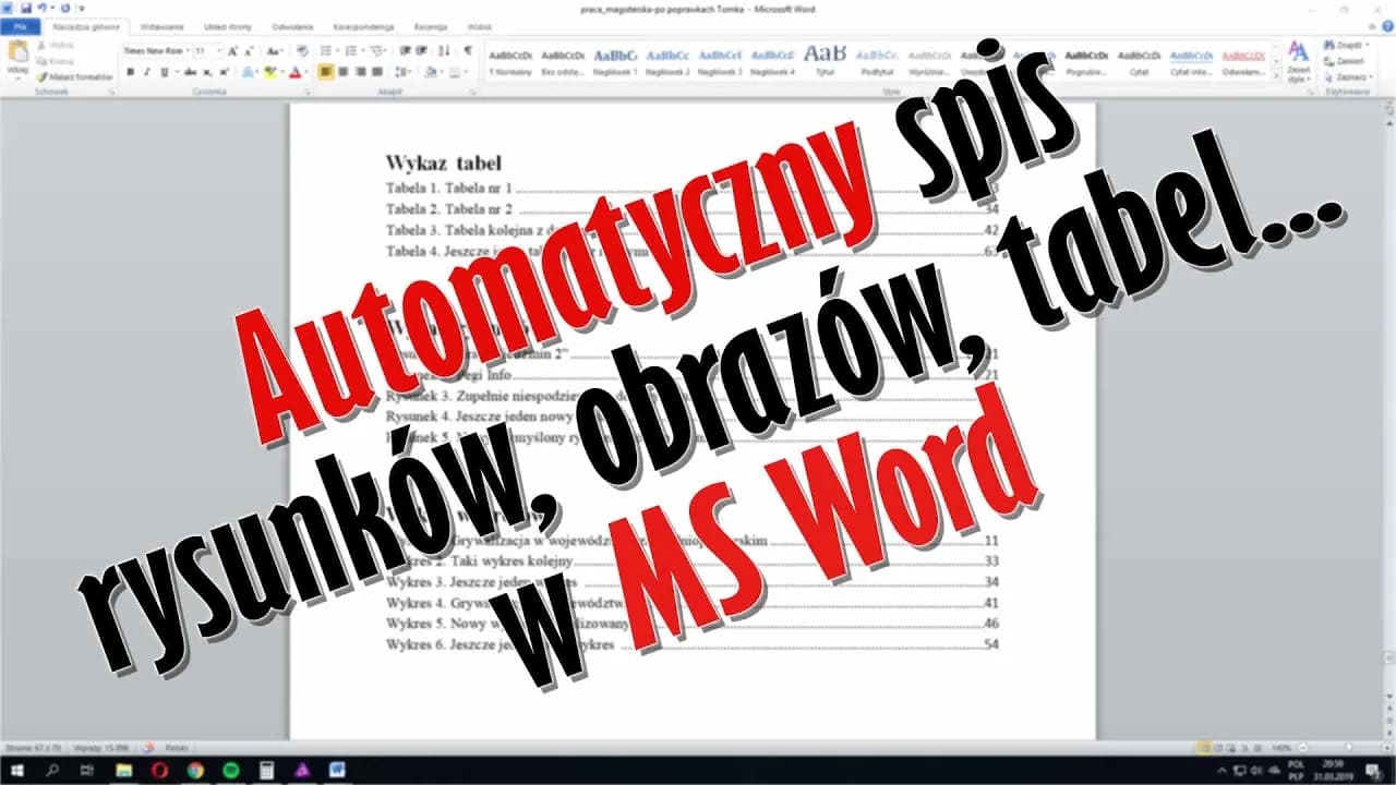 Jak zrobić spis wykresów w Wordzie bez problemów – krok po kroku