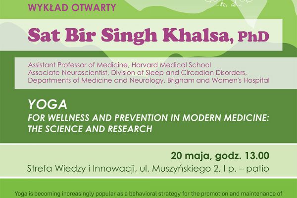 Zapraszamy na wykład otwarty — prof. Sat Bir Singh Khalsa z Harvard Medical School.