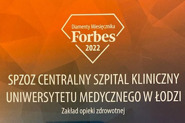 Centralny Szpital Kliniczny UM w Łodzi w gronie tegorocznych Diamentów Forbesa!